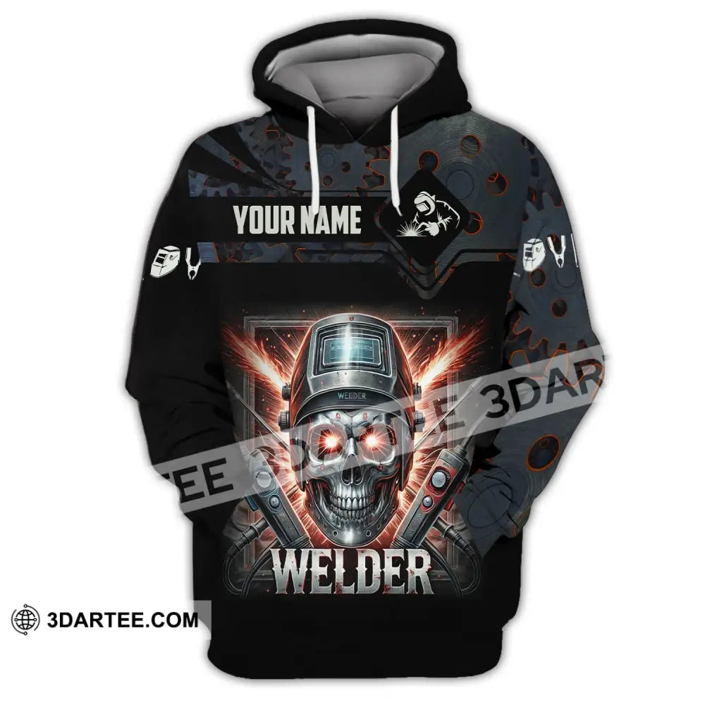 Man Shirt Custom Name Welder Polo Hoodie Long Sleeve / S T-Shirt