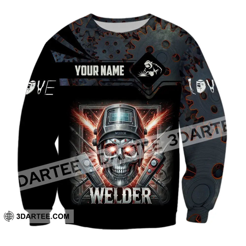 Man Shirt Custom Name Welder Polo Hoodie Long Sleeve / S T-Shirt