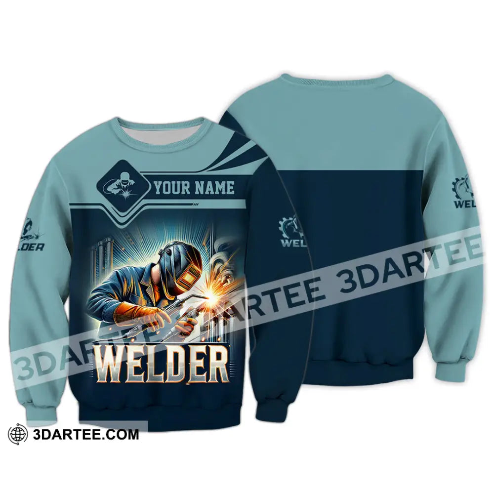 Man Shirt Custom Name Welder Polo Long Sleeve Gift For / S T-Shirt