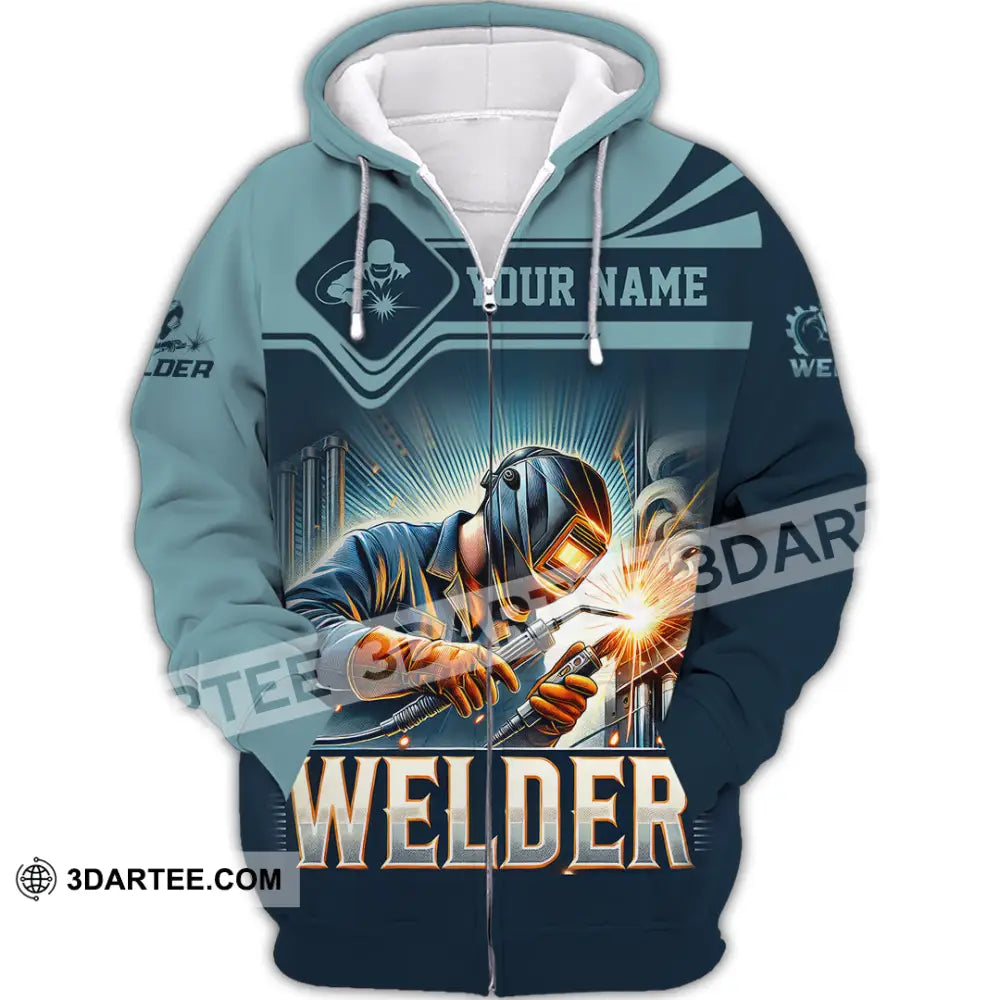 Man Shirt Custom Name Welder Polo Long Sleeve Gift For Zipper Hoodie / S T-Shirt