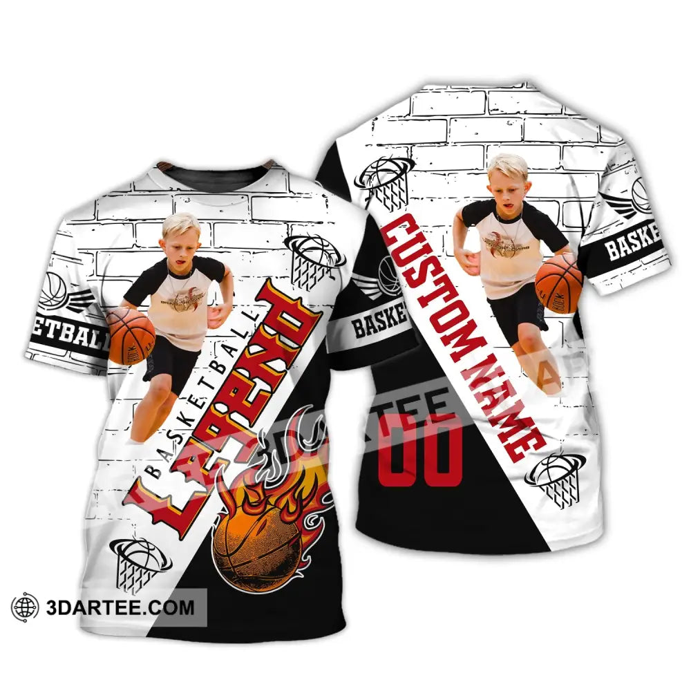 Man Shirt Custom Photo Name And Number Basketball T-Shirt Legend Gift For Player / S