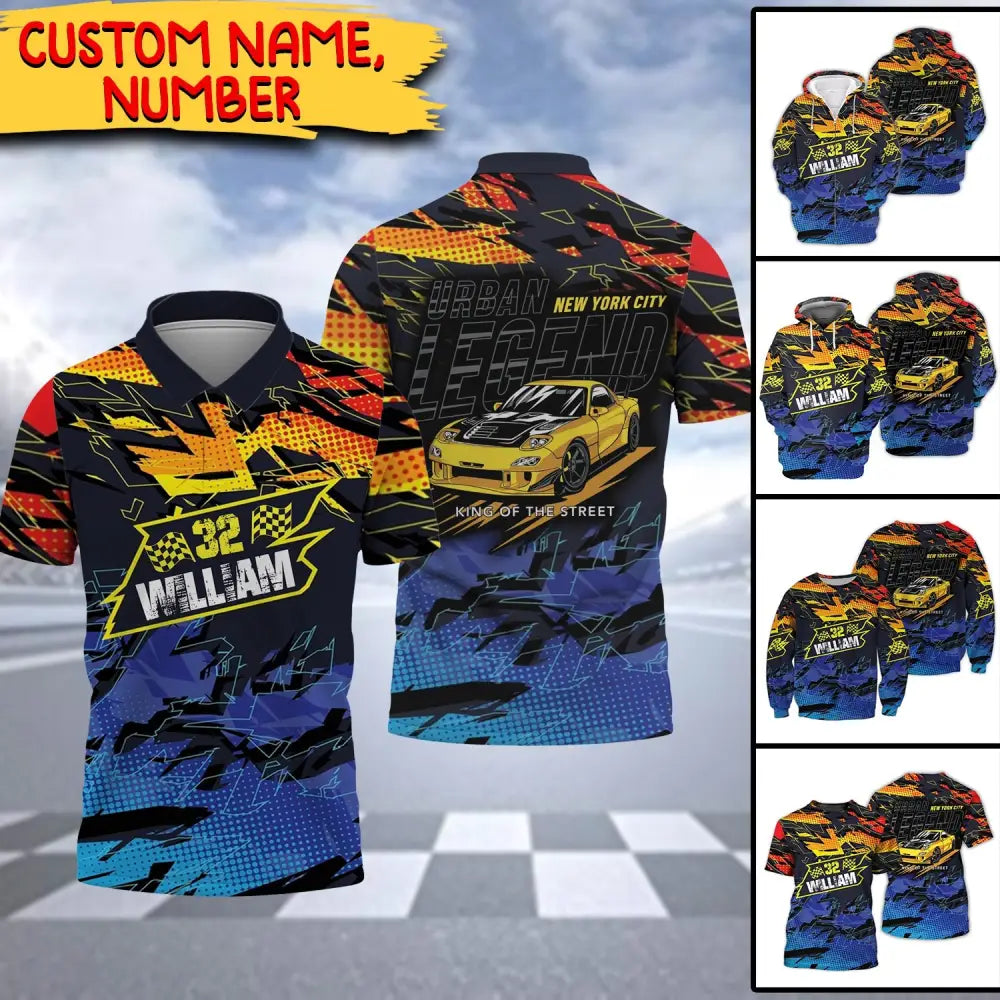 Man Shirt - Custom Racing T-Shirt Urban Legend King Of The Street For Team T-Shirt