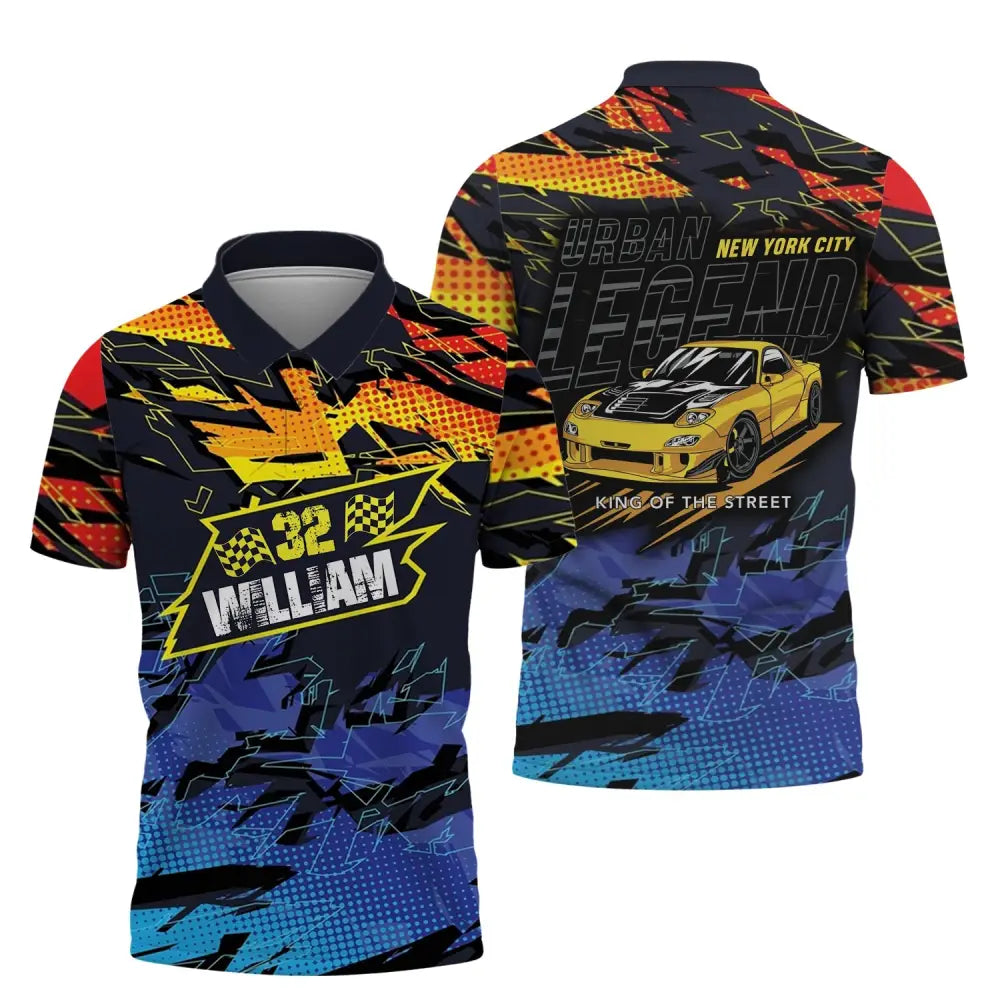 Man Shirt - Custom Racing T-Shirt Urban Legend King Of The Street For Team Polo / S T-Shirt