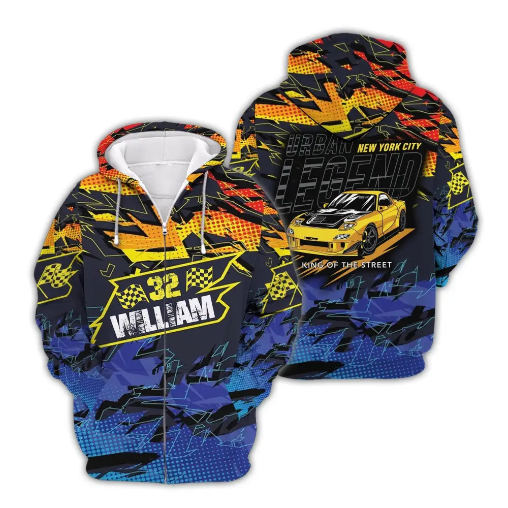 Man Shirt - Custom Racing T-Shirt Urban Legend King Of The Street For Team Zipper Hoodie / S T-Shirt