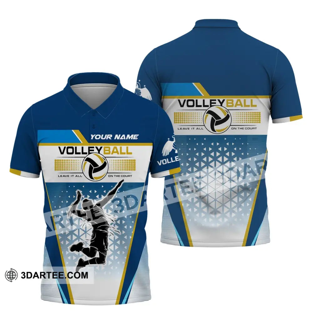 Man Shirt Custom Volleyball Leave It All On The Court T-Shirt For Team Gift Players Polo / S