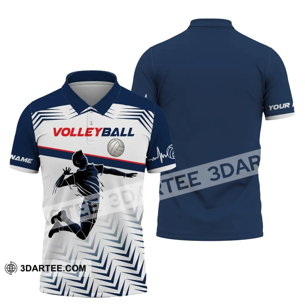 Man Shirt Custom Volleyball T-Shirt For Team Gift Players Polo / S