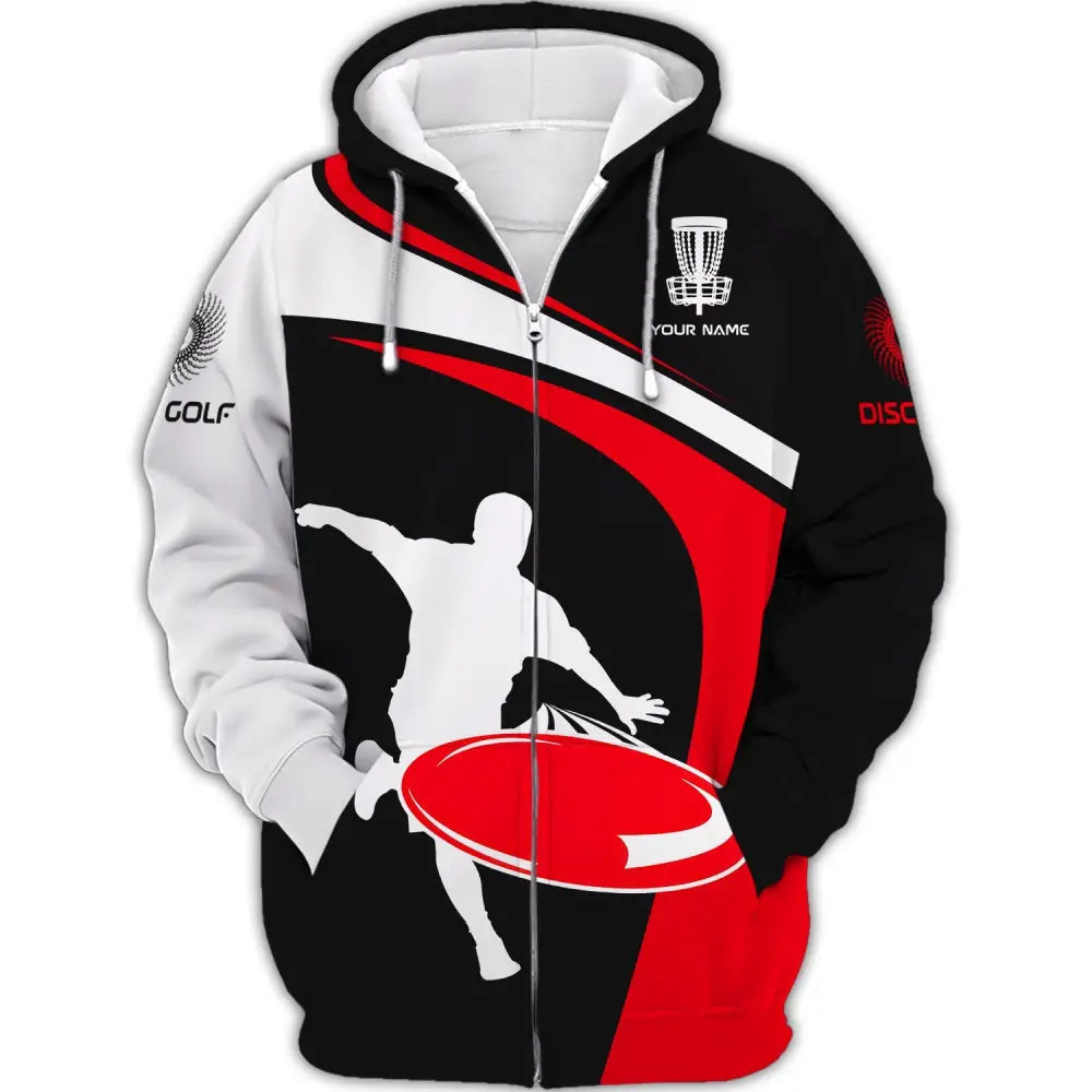 Man Shirt Disc Golf Polo Custom Name Tee Golfing Gifts Gift For Player Zipper Hoodie / S T-Shirt