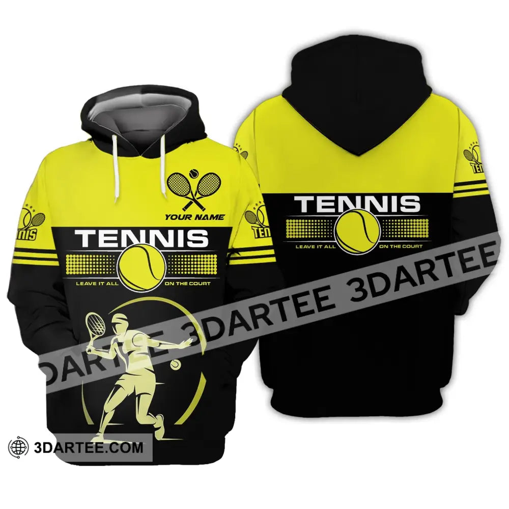 Man Shirt Tennis Leave It All On The Court Gift For Player Club Gifts Hoodie / S T-Shirt