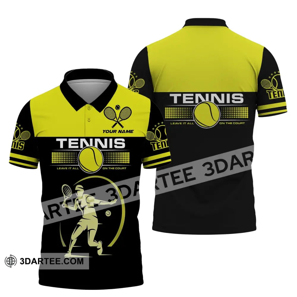 Man Shirt Tennis Leave It All On The Court Gift For Player Club Gifts Polo / S T-Shirt