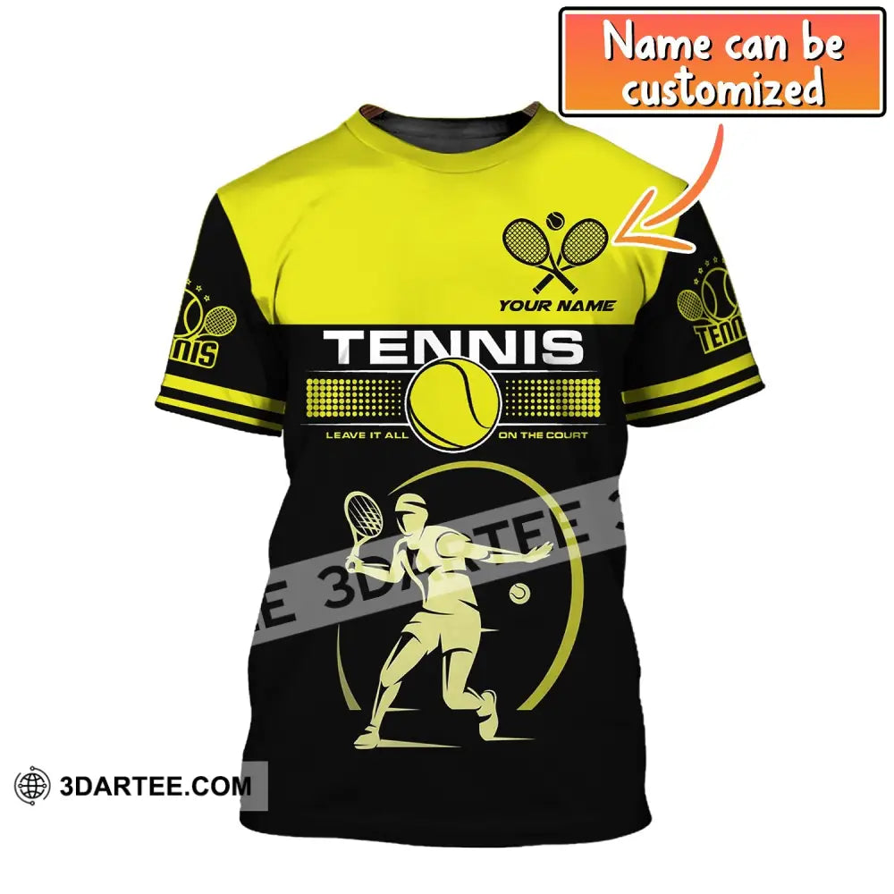 Man Shirt Tennis Leave It All On The Court Gift For Player Club Gifts T-Shirt