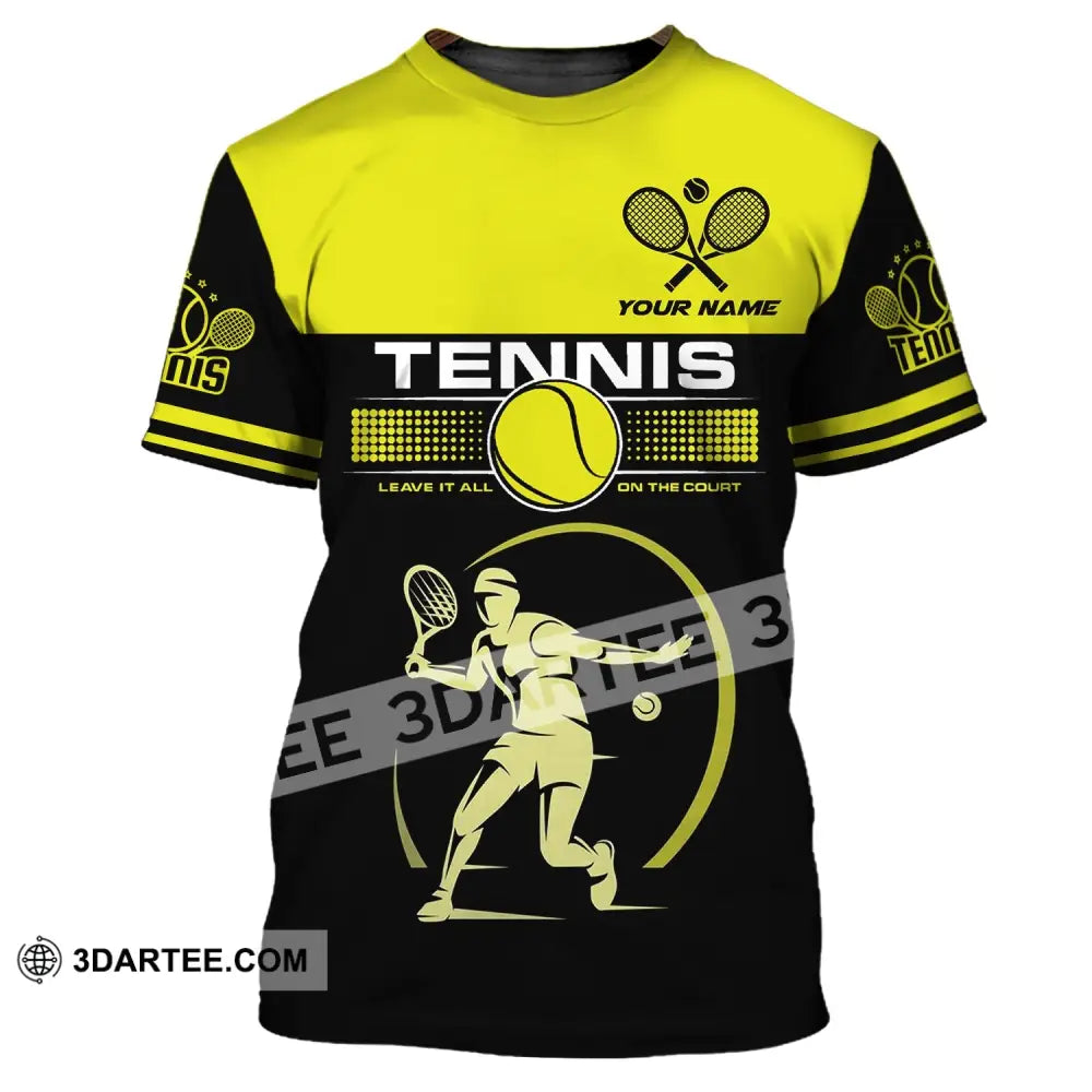 Man Shirt Tennis Leave It All On The Court Gift For Player Club Gifts T-Shirt / S