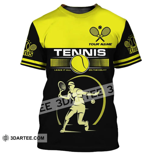 Man Shirt Tennis Leave It All On The Court Gift For Player Club Gifts T-Shirt / S