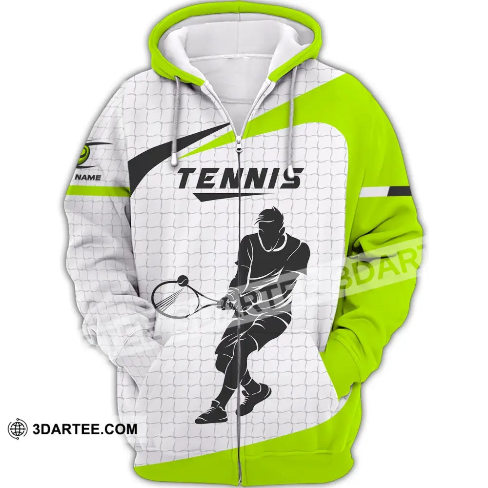 Man Shirt Tennis T-Shirt Lover Gift Player Apparel Zipper Hoodie / S