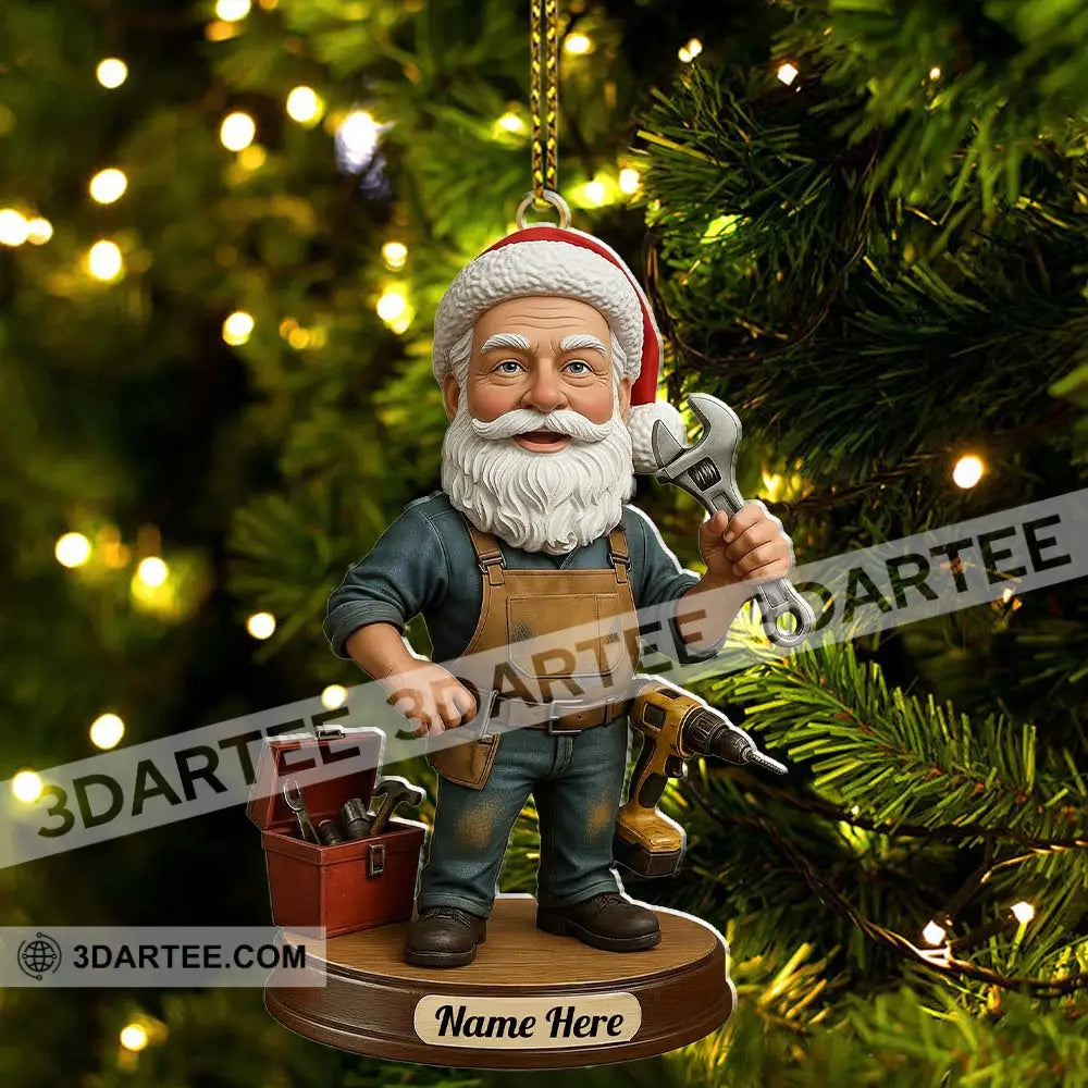 Mechanic Santa Home Decor Christmas Ornament Personalized Ornament Ornament