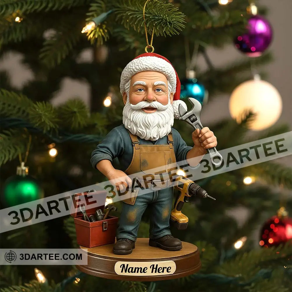 Mechanic Santa Home Decor Christmas Ornament Personalized Ornament Ornament