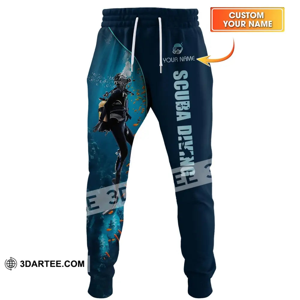 Men Pants - Custom Text Pants Scuba Diving Lover Pants Pants