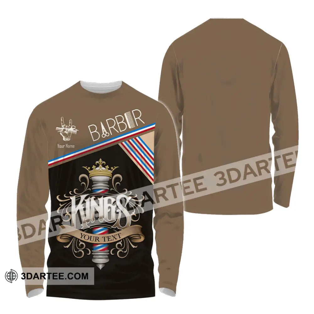 Men Shirt Custom Barber Kings Shirt Long Sleeve Shirt / S T shirt