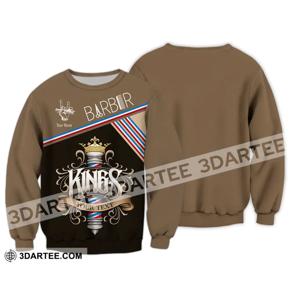 Men Shirt Custom Barber Kings Shirt Long Sleeve / S T shirt