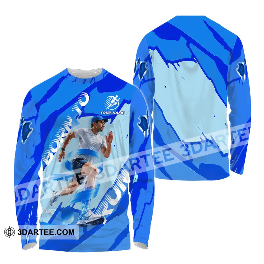 Men Shirt - Custom Born To Run Shirt - Long Sleeve Shirt / S - T-shirt