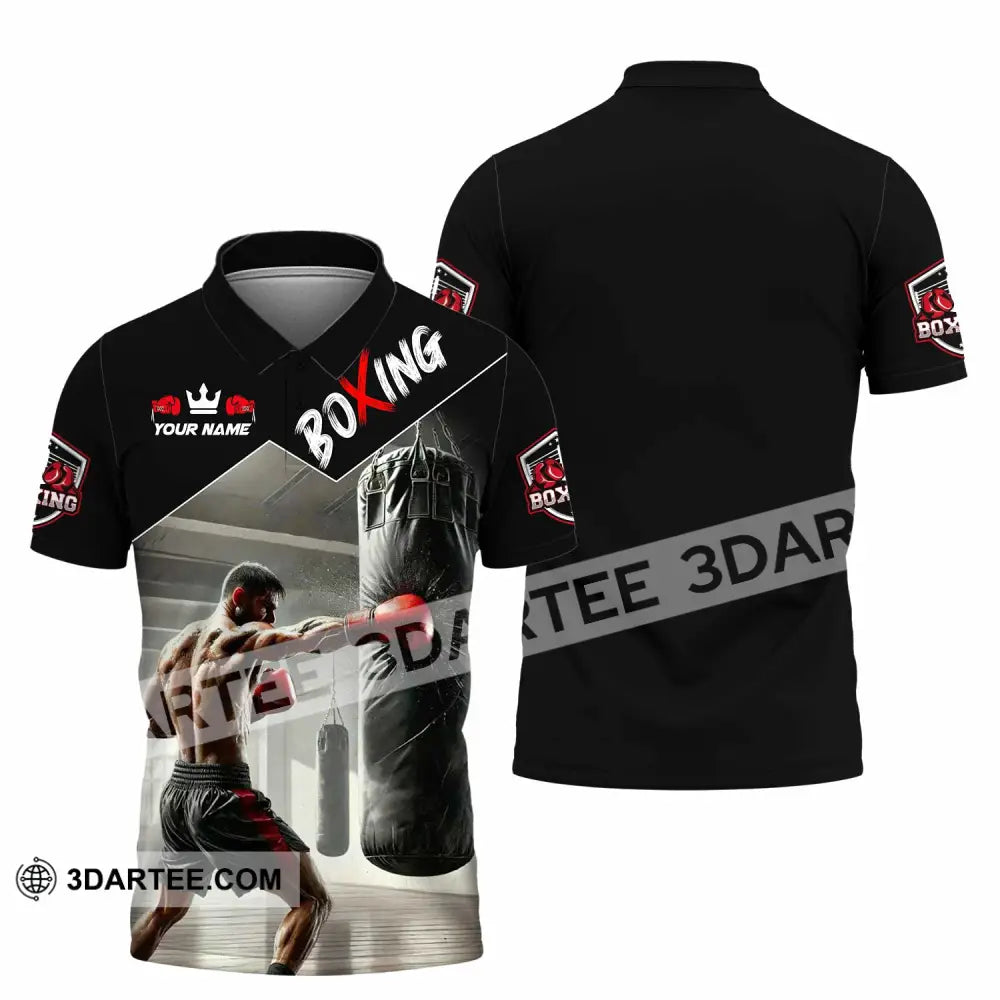 Men Shirt - Custom Boxing Strong Man Shirt Polo Shirt / S T-shirt