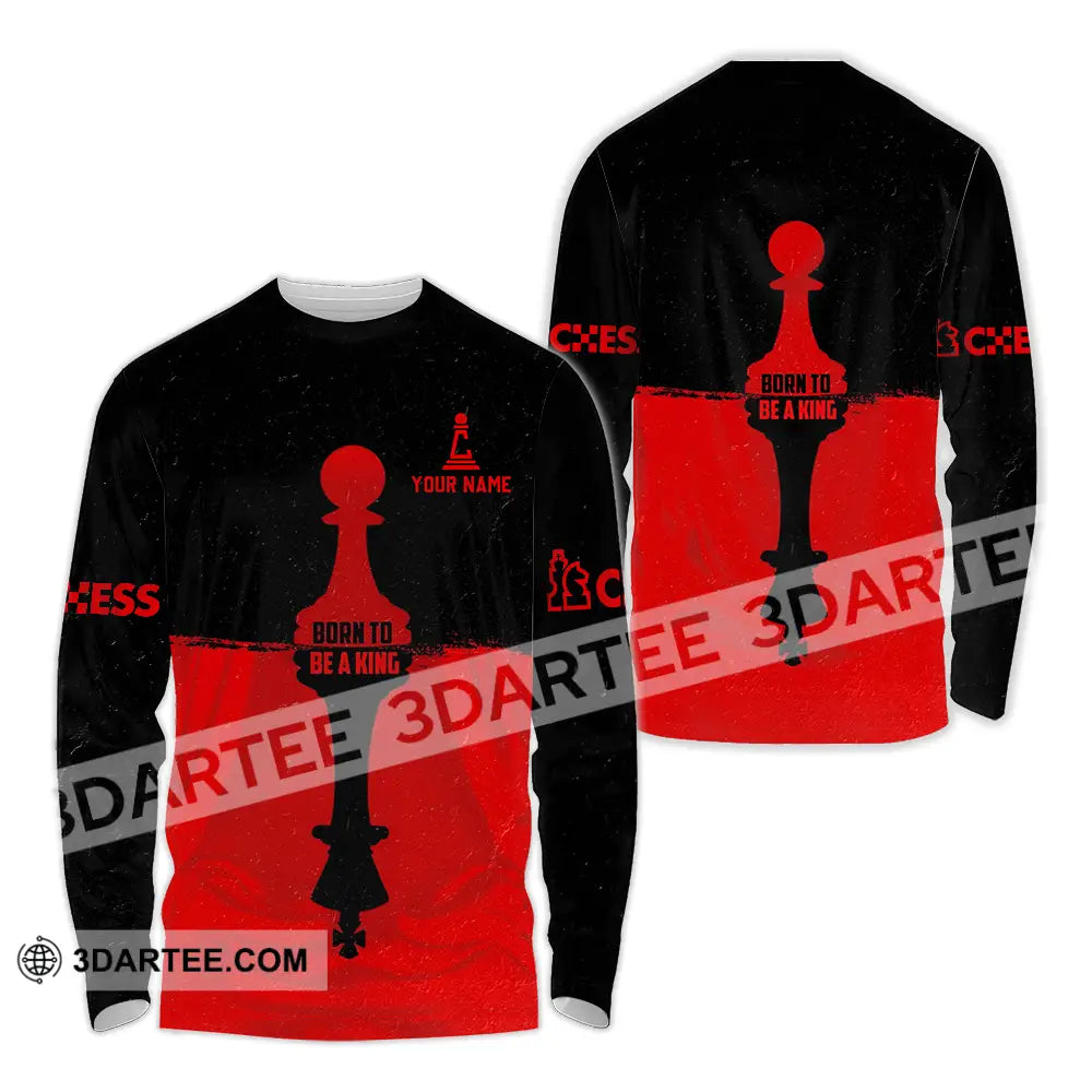 Men Shirt - Custom Chess Lover Shirt Born To Be A King Long Sleeve Shirt / S T-shirt
