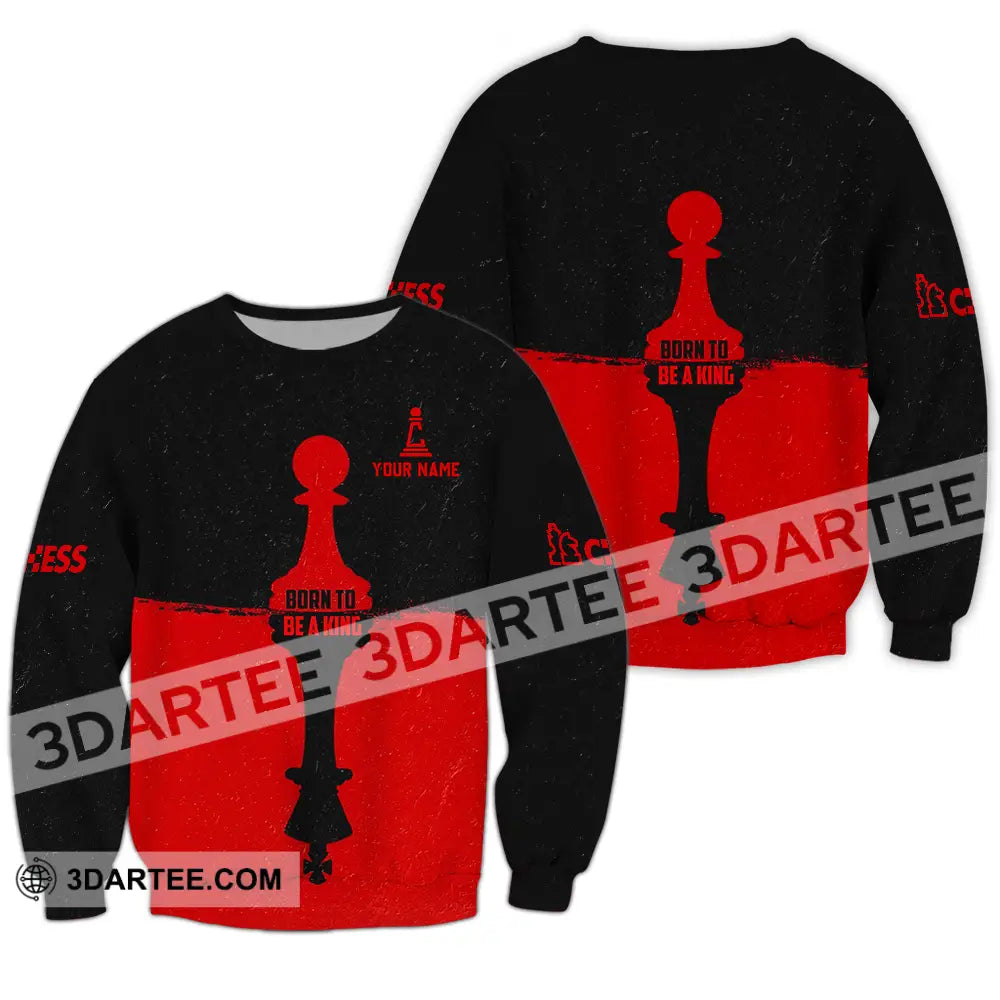 Men Shirt - Custom Chess Lover Shirt Born To Be A King Long Sleeve / S T-shirt