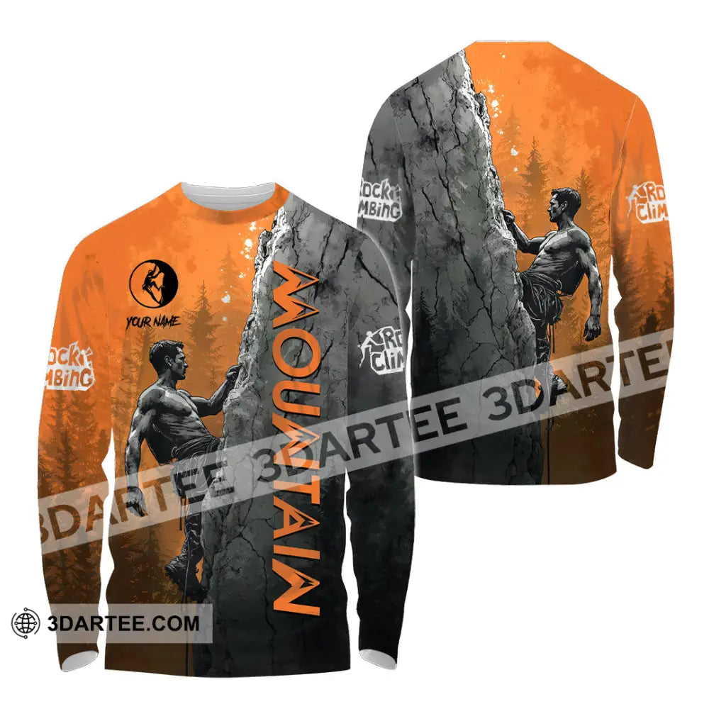 Men Shirt Custom Climbing Mountain Shirt Long Sleeve Shirt / S T shirt