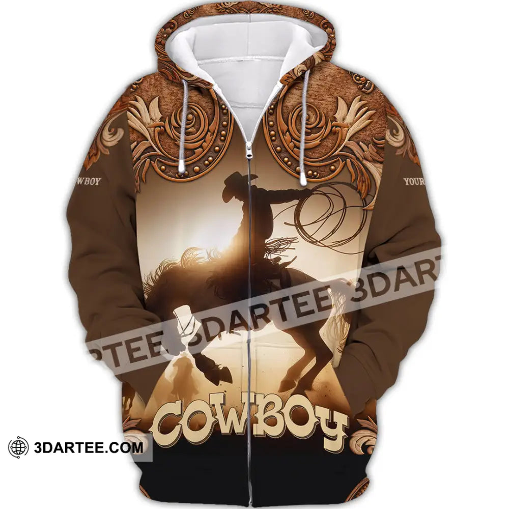 Men Shirt - Custom Cowboy Shirt - Zipper Hoodie / S - T-shirt