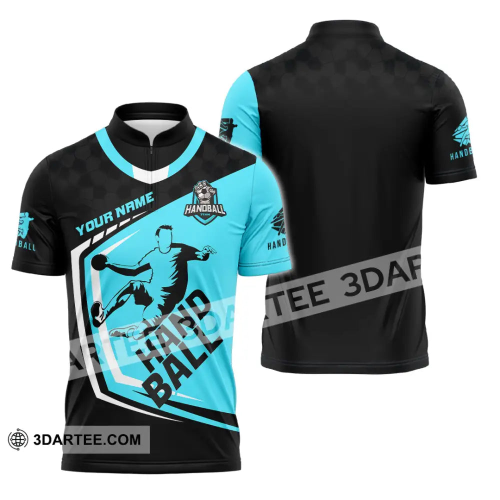 Men Shirt - Custom Handball 3D Shirt - Zipper Polo Shirt / S - T-shirt