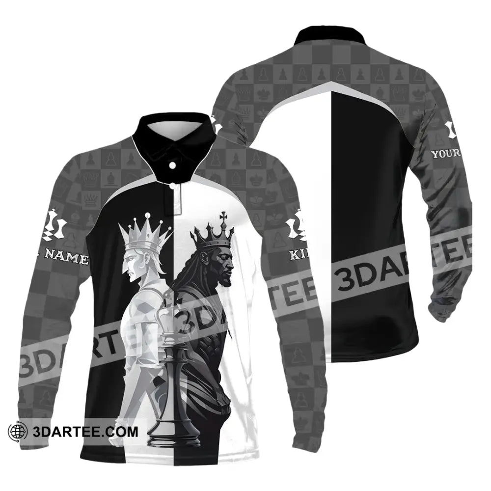 Men Shirt - Custom King Of Chess Shirt Long Sleeve Polo / S T-shirt