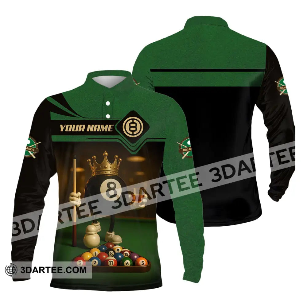 Men Shirt - Custom Kings Of Billiards Shirt Long Sleeve Polo / S T-shirt