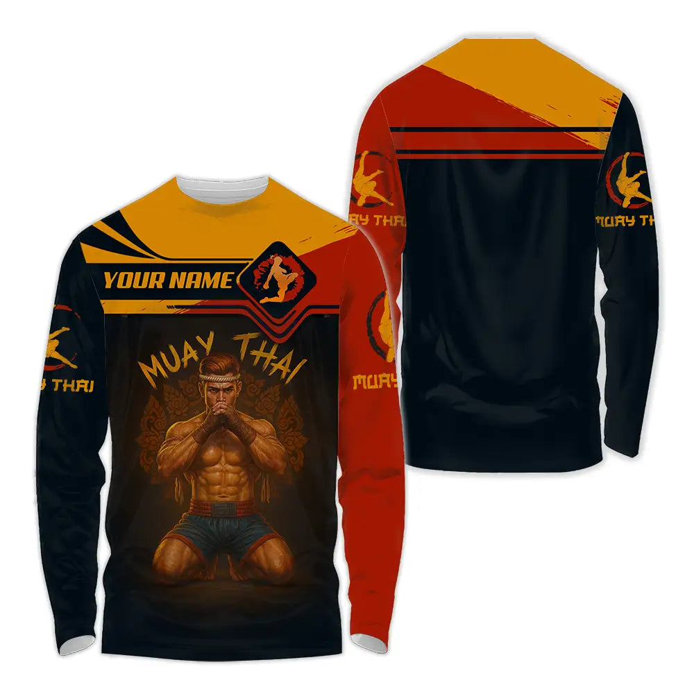 Men Shirt - Custom Let’s Fight Muay Thai Sport Shirt Long Sleeve Shirt / S T-shirt