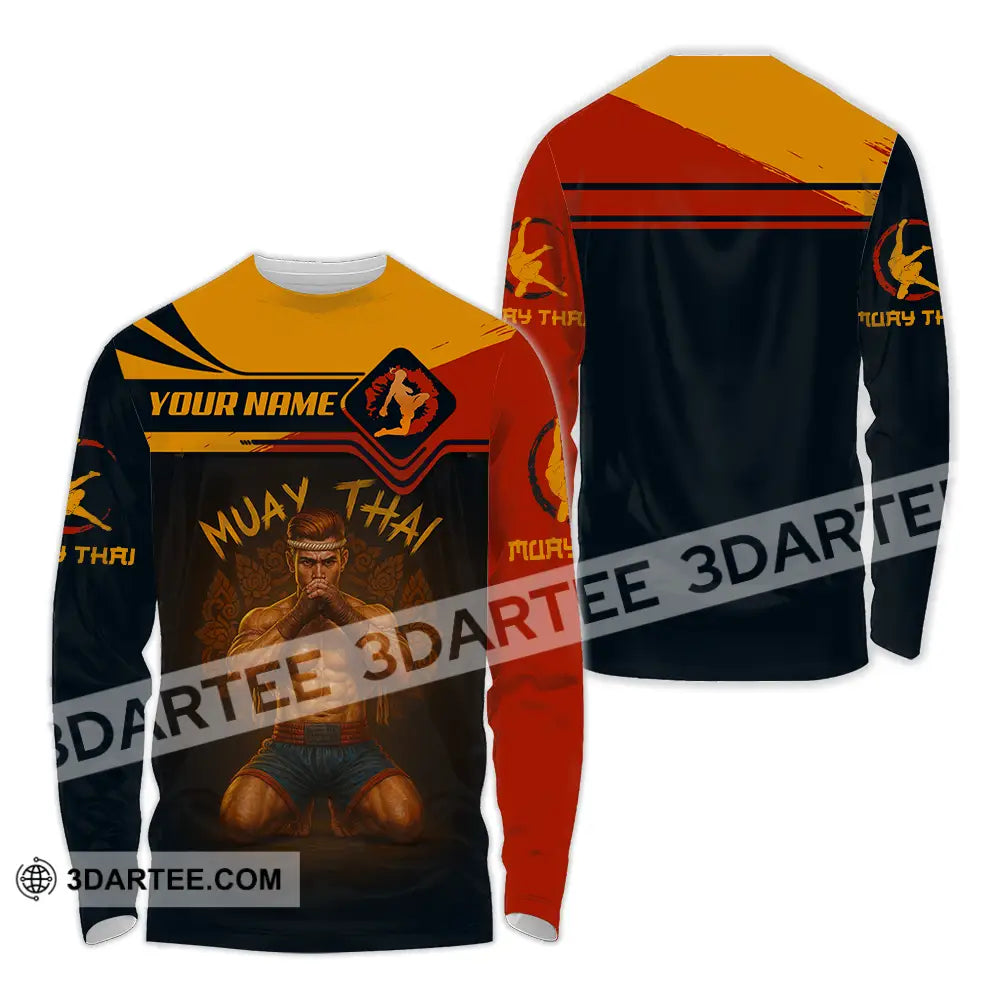 Men Shirt - Custom Let’s Fight Muay Thai Sport Shirt Long Sleeve Shirt / S T-shirt