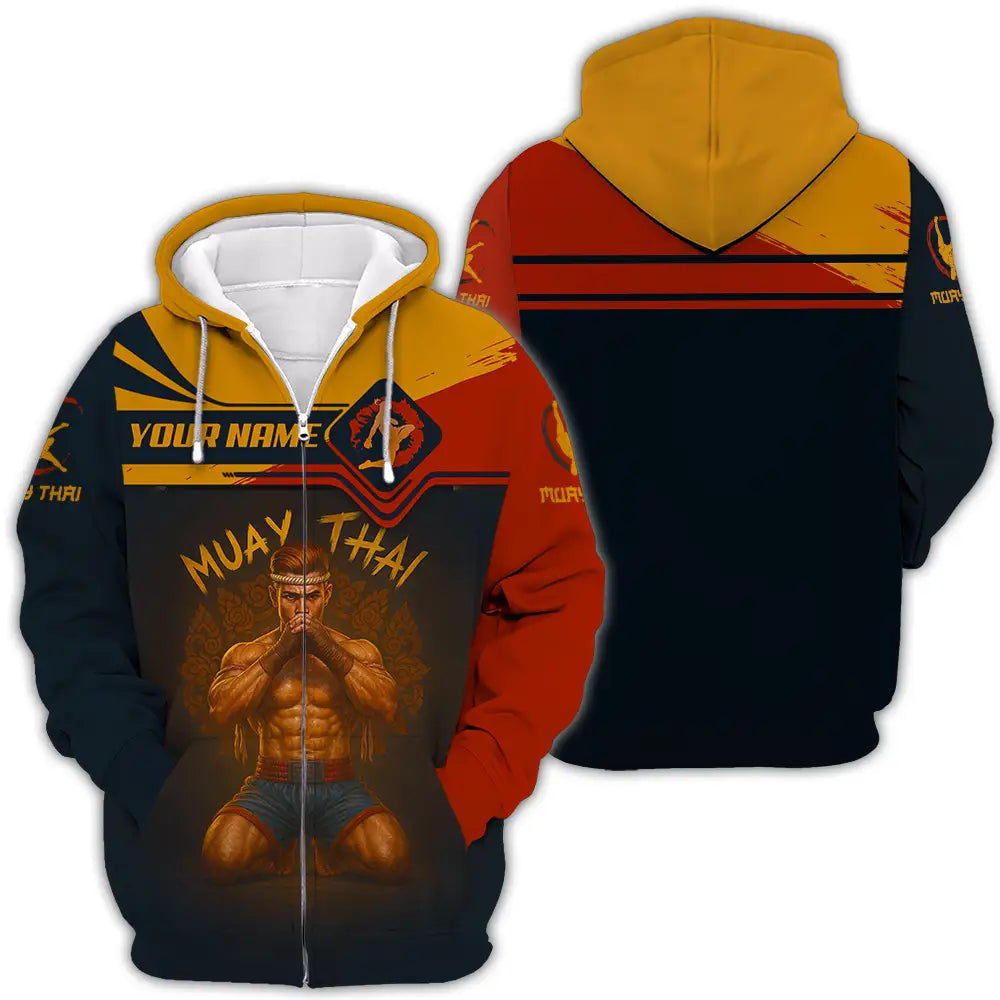 Men Shirt - Custom Let’s Fight Muay Thai Sport Shirt Zipper Hoodie / S T-shirt
