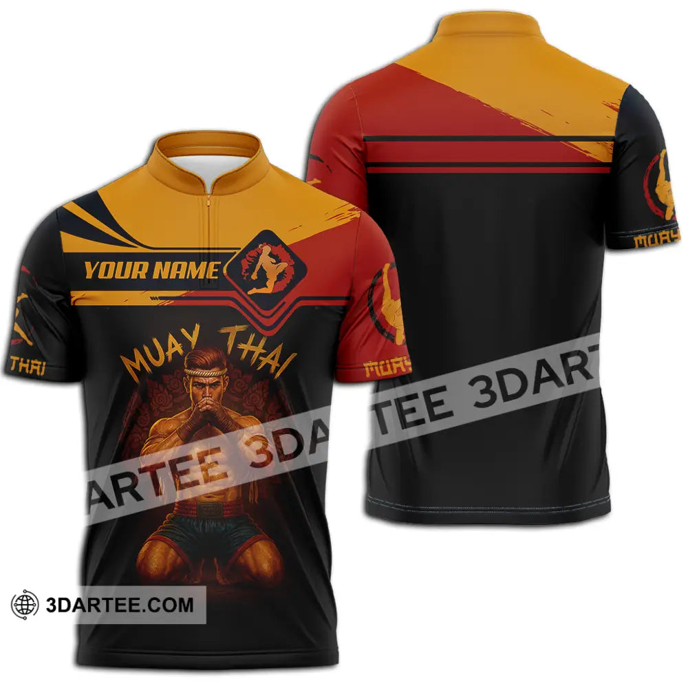 Men Shirt - Custom Let’s Fight Muay Thai Sport Shirt Zipper Polo Shirt / S T-shirt