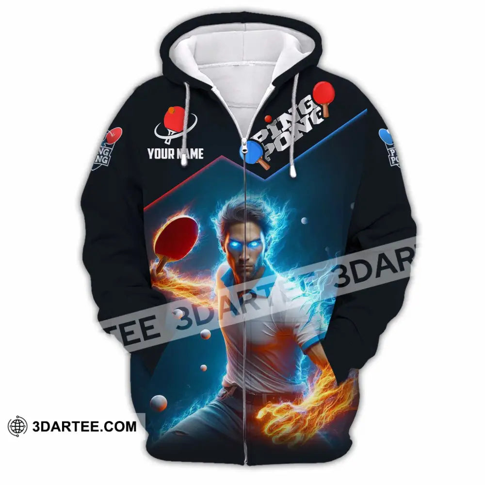 Men Shirt - Custom Ping Pong Lover Shirt Zipper Hoodie / S T-shirt