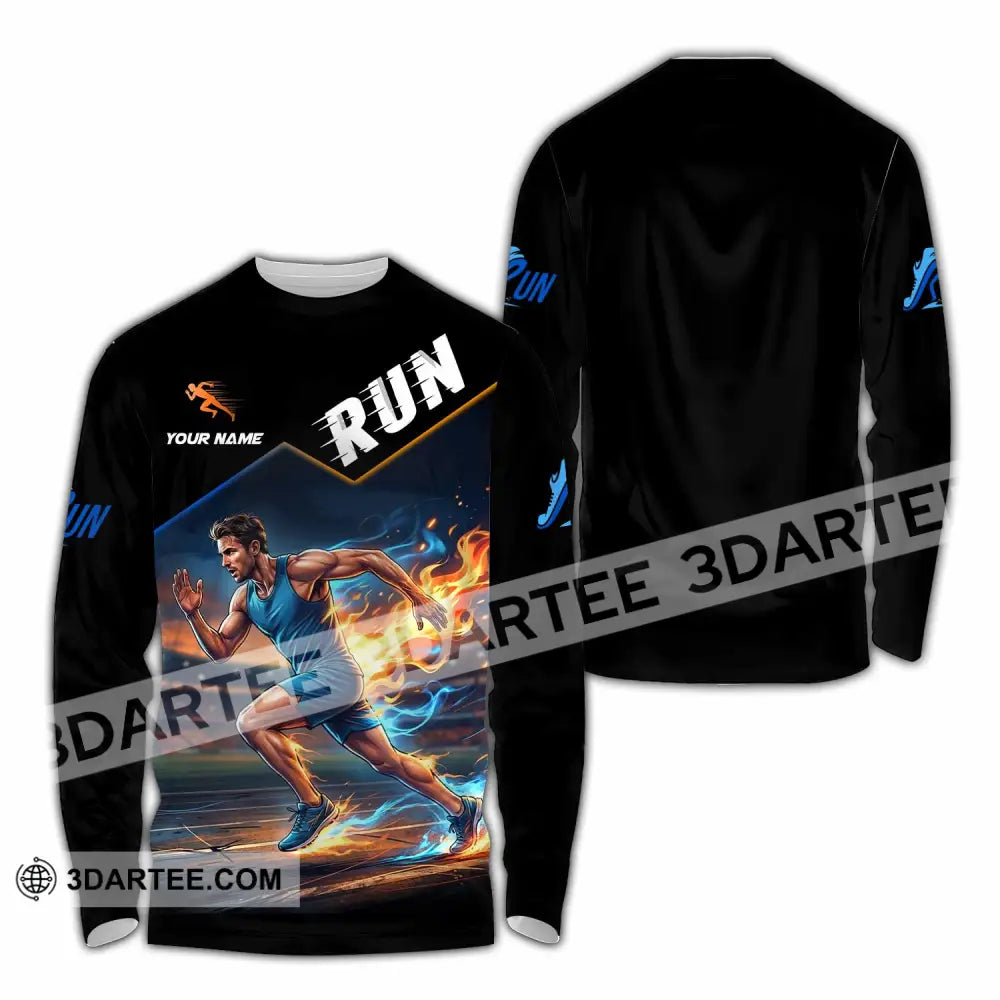 Men Shirt - Custom Run Shirt - Long Sleeve Shirt / S - T-shirt
