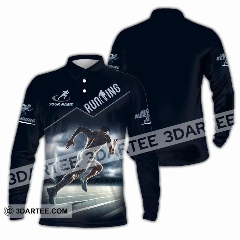 Men Shirt Custom Running Shirt Long Sleeve Polo / S T shirt