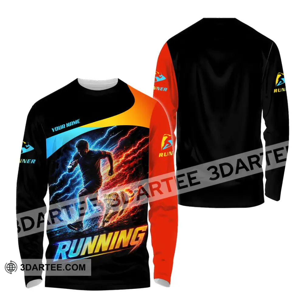 Men Shirt - Custom Running Shirt - Long Sleeve Shirt / S - T-shirt