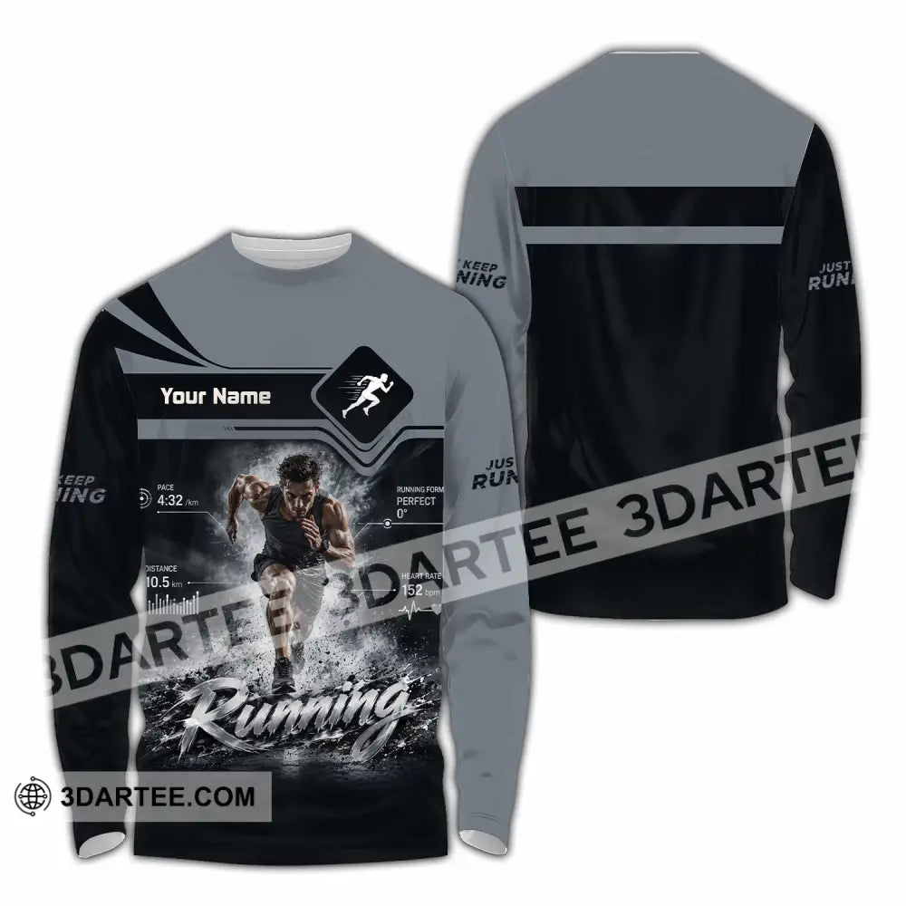 Men Shirt - Custom Running Shirt - Long Sleeve Shirt / S - T-shirt