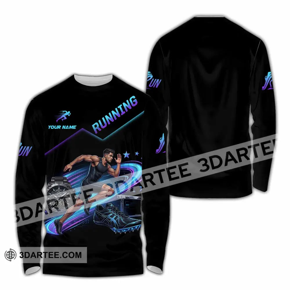 Men Shirt - Custom Running Shirt - Long Sleeve Shirt / S - T-shirt