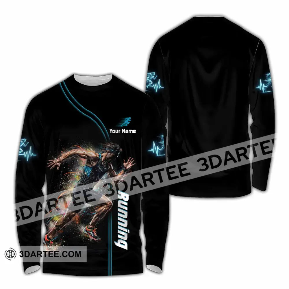 Men Shirt - Custom Running Shirt - Long Sleeve Shirt / S - T-shirt