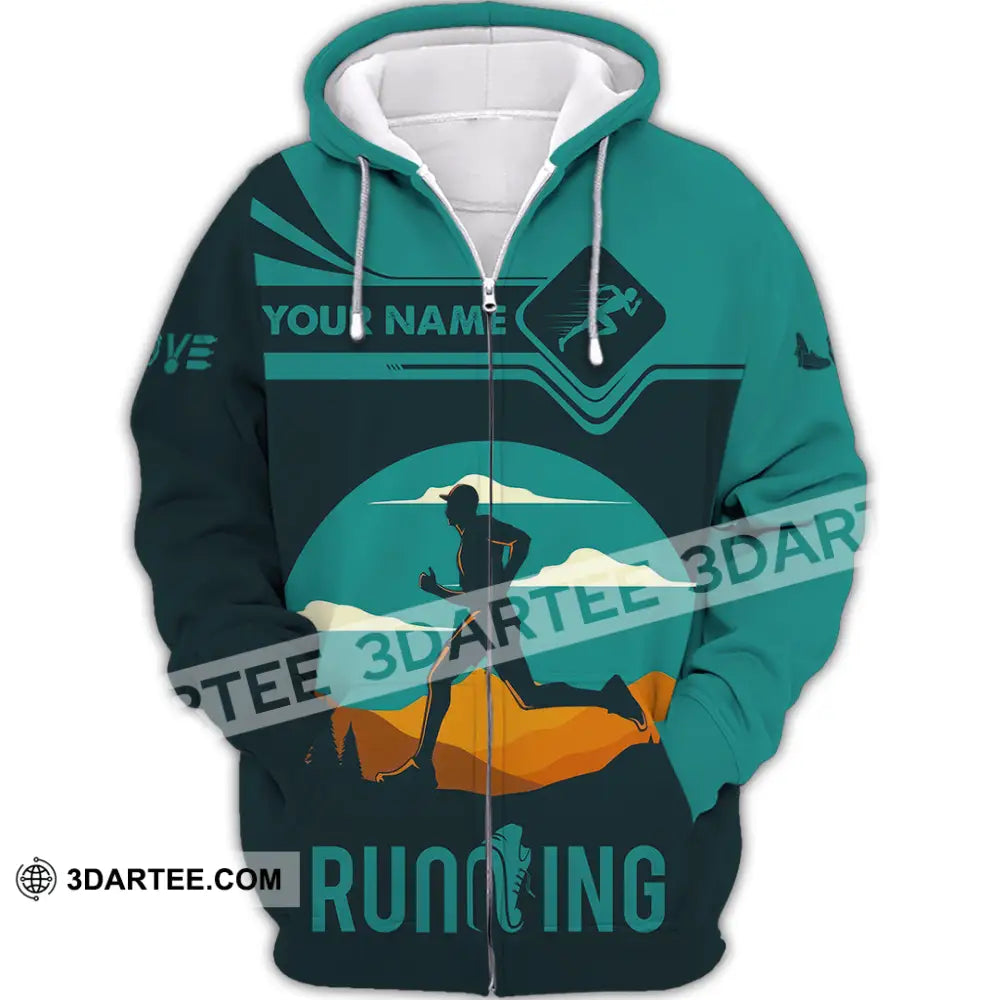 Men Shirt - Custom Running Lover Love Running Shirt Zipper Hoodie / S T-shirt
