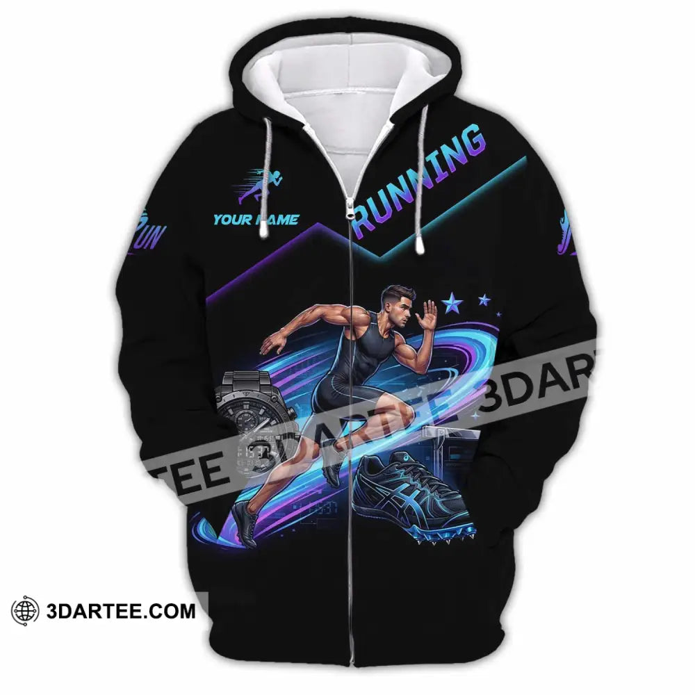 Men Shirt - Custom Running Shirt - Zipper Hoodie / S - T-shirt
