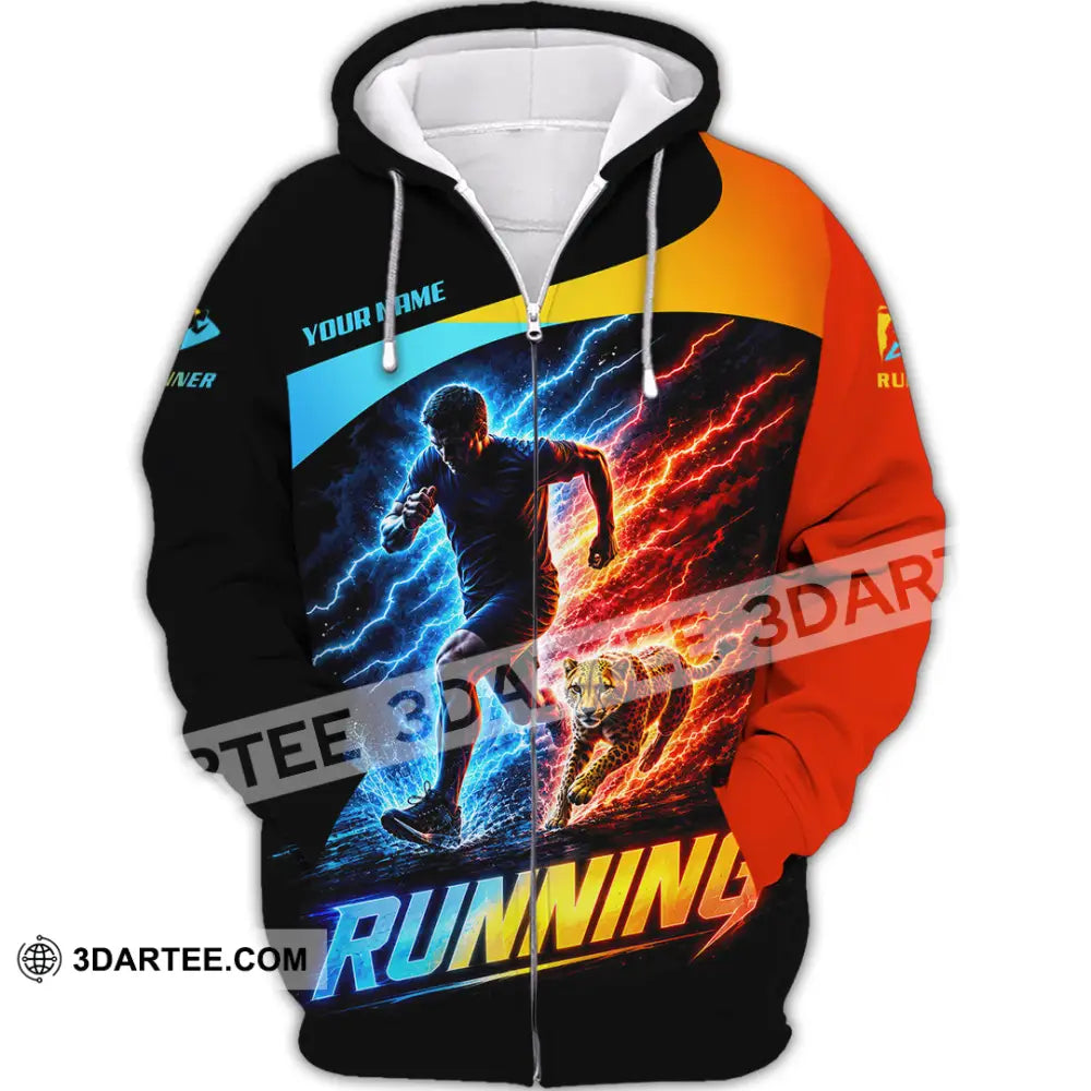 Men Shirt - Custom Running Shirt - Zipper Hoodie / S - T-shirt