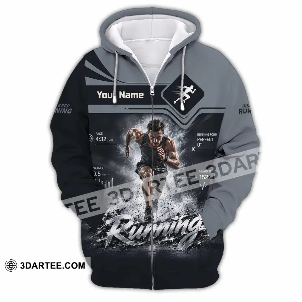 Men Shirt - Custom Running Shirt - Zipper Hoodie / S - T-shirt