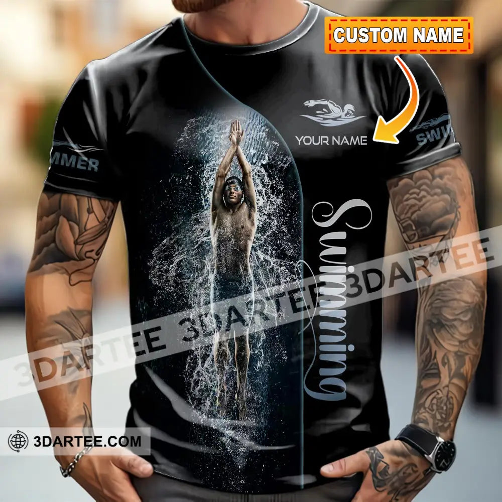 Men Shirt - Custom Swimming Swim Lover Shirt T-shirt