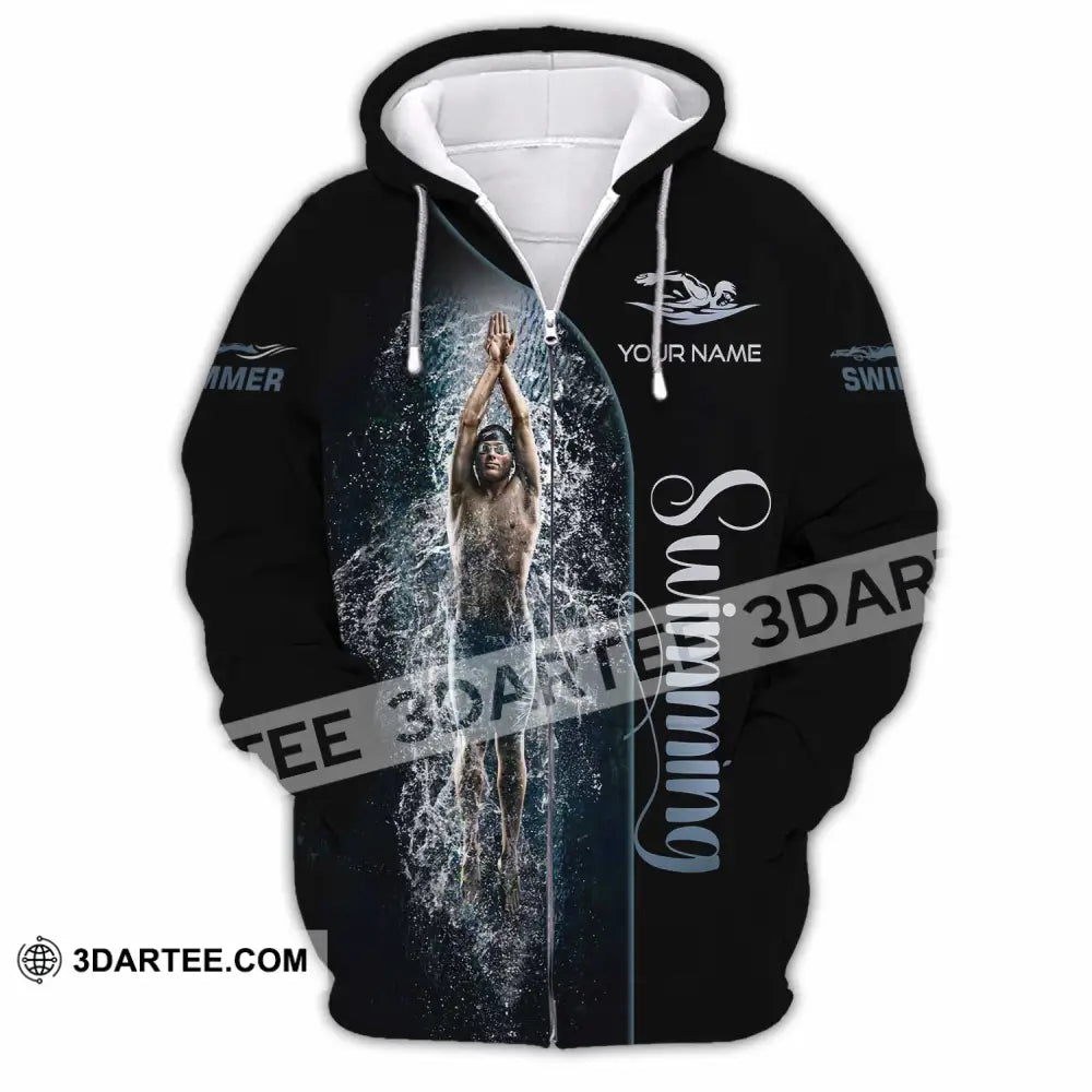 Men Shirt - Custom Swimming Swim Lover Shirt Zipper Hoodie / S T-shirt