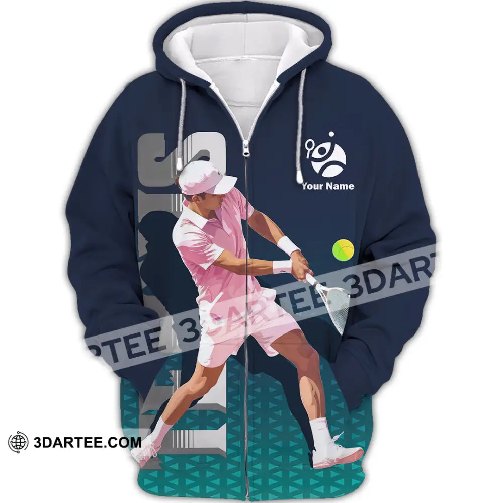 Men Shirt - Custom Tennis 3D Shirt Zipper Hoodie / S T-shirt