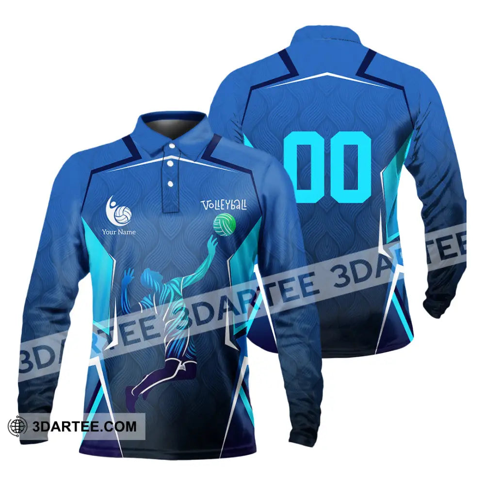 Men Shirt - Custom Volleyball 3D Shirt - Long Sleeve Polo / S - T-shirt